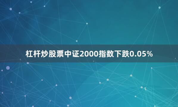 杠杆炒股票中证2000指数下跌0.05%